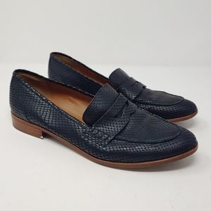 Franco Sarto Black Leather Classic Jolette Slip on Loafer Shoes Size 11